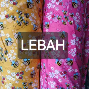 SETENGAH METER 50cm lebar 240cm kain bahan polymicro disperse motif karakter Lebah Katun Bisa Dicuci Anti Kusut Setrip
