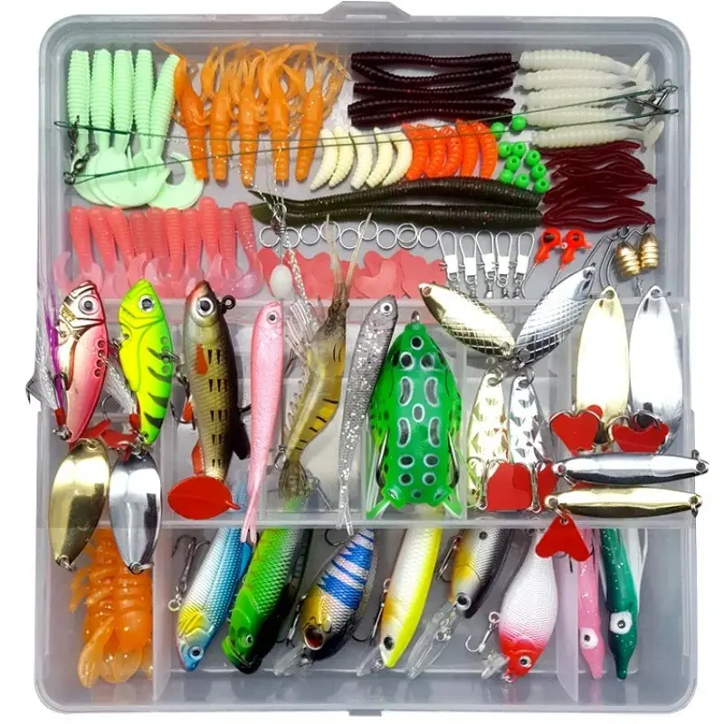 Bộ Mồi Câu Cá, Mềm Và Cứng, Bao Gồm Mồi Câu Cá Tuế Và Thìa Kẹp Kim Loại, Phụ Kiện Dụng Cụ Câu Cá Quay, Đi Kèm Với Hộp, Phong Cách Nội Dung, Lắp Ráp Ngẫu Nhiên