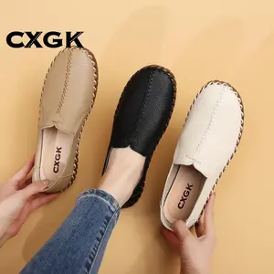 CXGK Sepatu Wanita Slip On Woman Sepatu Loafers Kulit Wanita Wanita ️️Lembut Loafers
