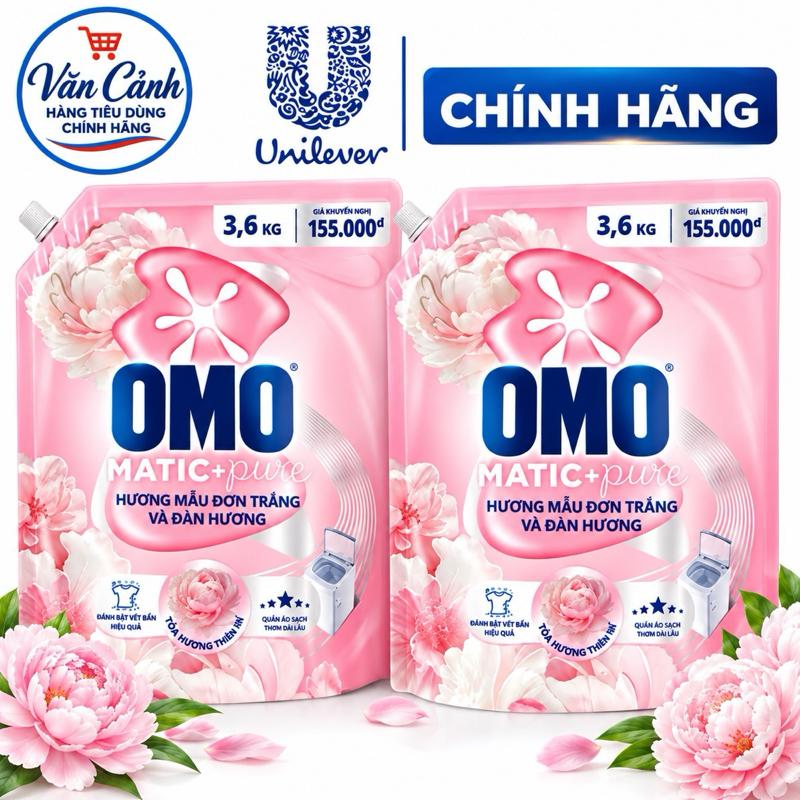 Combo 2 Túi Nước Giặt Omo Hương Mẫu Đơn & Đàn Hương 3,6kgx2