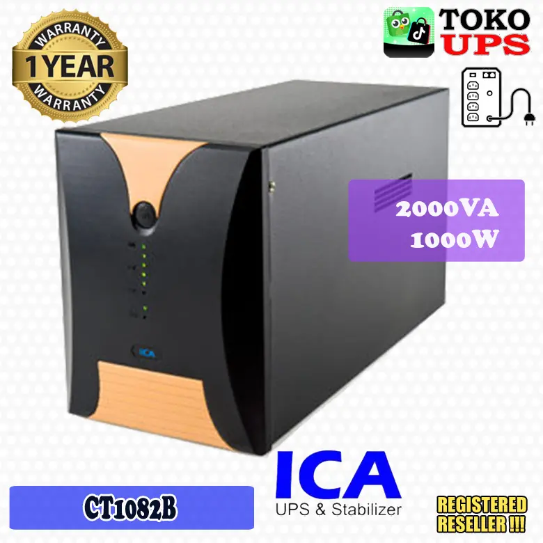 UPS ICA CT1082B 2000VA 1000W Cocok Backup PC Gaming