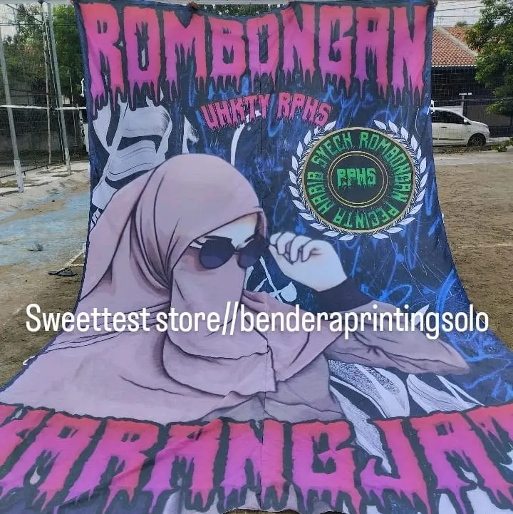 BENDERA SHOLAWATAN + BENDERA PECINTA SHOLAWAT + BAHAN POLYSTER + BENDERA PRINTING +COD+BONUS STIKER 3