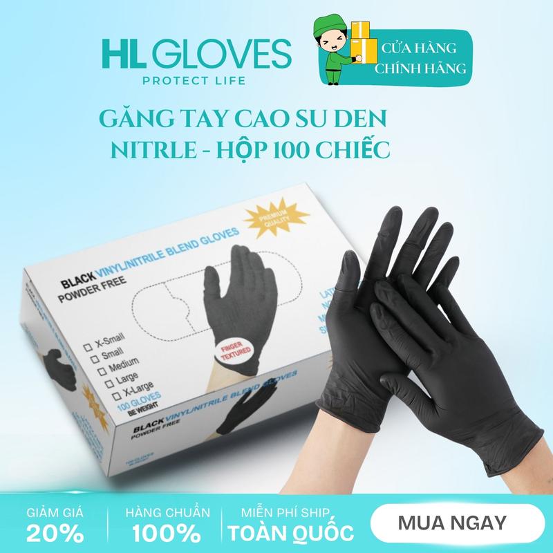  Hộp 100 Chiếc Găng Tay Cao Su Nitrile Y Tế – Không Bột Dùng Trong Y Tế Thẩm Mỹ Nhà Bếp 