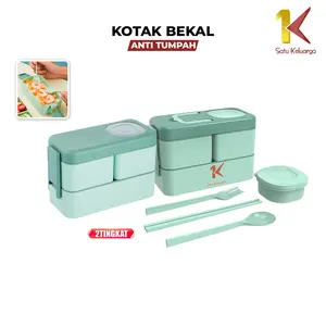 [COD] SK C779 Kotak Makan 2 Tingkat Portable 1050ML Ada Sauce Cup