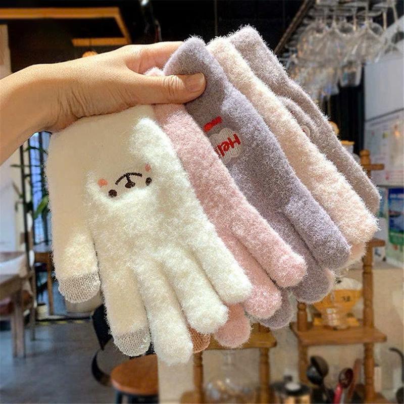 Găng tay len bao tay len nữ AAA iLita ngón tay chạm màn hình cảm ứng dày giữ ấm chống nắng Touchscreen Gloves