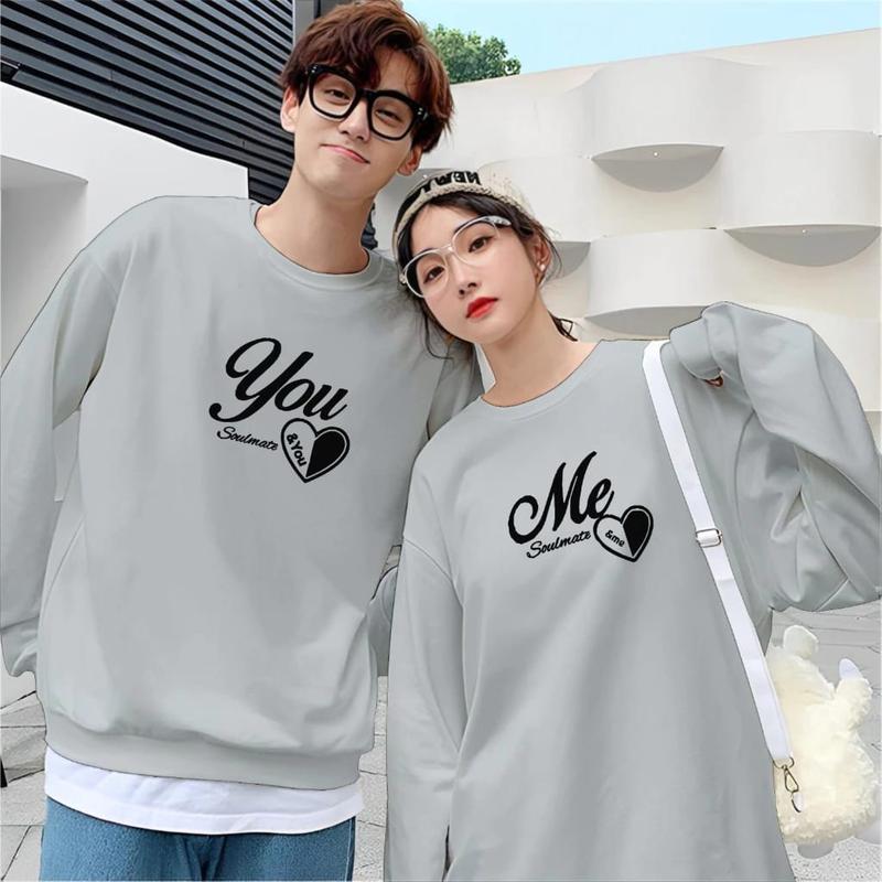Product Introduction of Kaos Couple Pasangan YOU ME (Isi 2 Pcs) - Baju Pria Wanita Lengan Panjang VISTATERRY PREMIUM, Motif Sablon Printing Digital - Distro Dewasa   Atasan 19