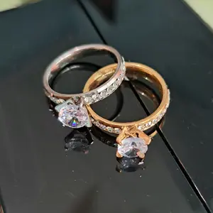 AG - Cincin Titanium Grazhea Anti Karat dengan Warna Gold dan Silver/ Cincin Sangat Menawan dan Bagus