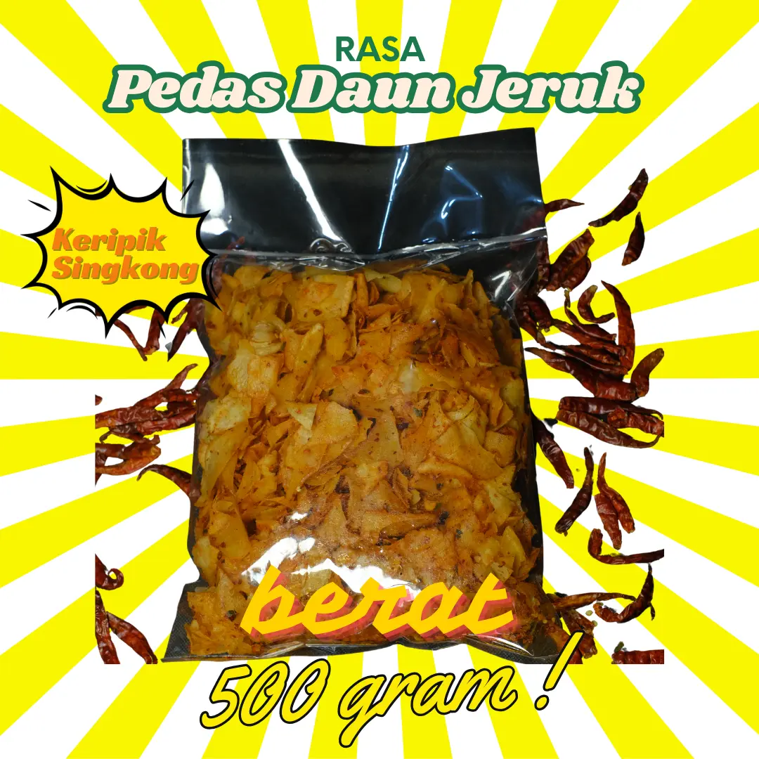 500Gram Keripik Pedas Daun Jeruk Sari Asih Cemilan Food Snacks Asin