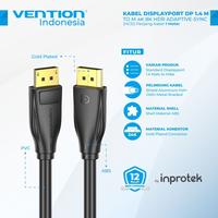 Gambar Kabel DP Display Port male To Male 8K 4K UHD HDR 240 144hz - Vention HCD - 1 METER  dari Reformasi Computer Kota Administrasi Jakarta Barat 1 Tokopedia