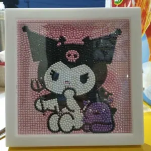 Cinnamoroll Diamond Painting Sanrio Edition + Bingkai foto Cartoon Lotso  Full Round Drill Rhinestone Mosaic Picture  cutie pop  Anak  Kerajinan Mainan Anak diy diamondpainting kit