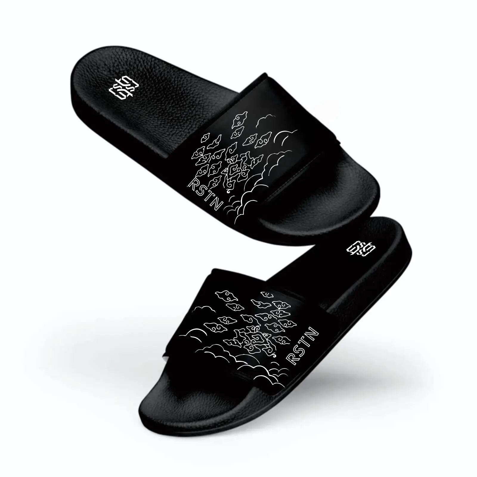 RSTN - Sandal Selop Pria Slip On Distro Casual Wanita Dewasa BTK Sol Hitam Terbaru Sendal Slop Slide Karet Kasual Shoes