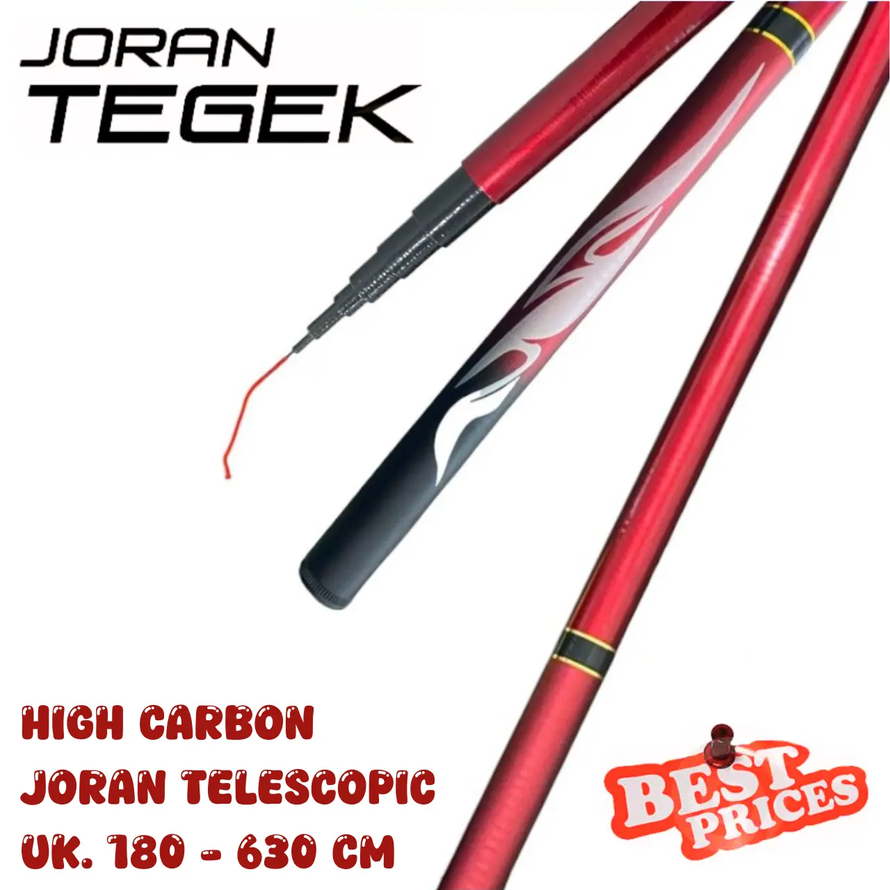 Lapak Joran  - Joran Tegek Action Lentur Ukuran Panjang 1.80M-6.30M Bahan Kualitas Tinggi Super Ringan Serat Kaca Keras Joran Tegek Tangan Pancing Joran Portabel Teleskopik High Quality