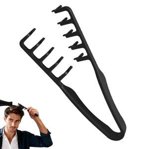 Peine de peinado para hombres con dientes anchos que aumentan volumen y levantan raíces; nuevo peine 3D, herramienta profesional con mango de plástico ABS antideslizante.