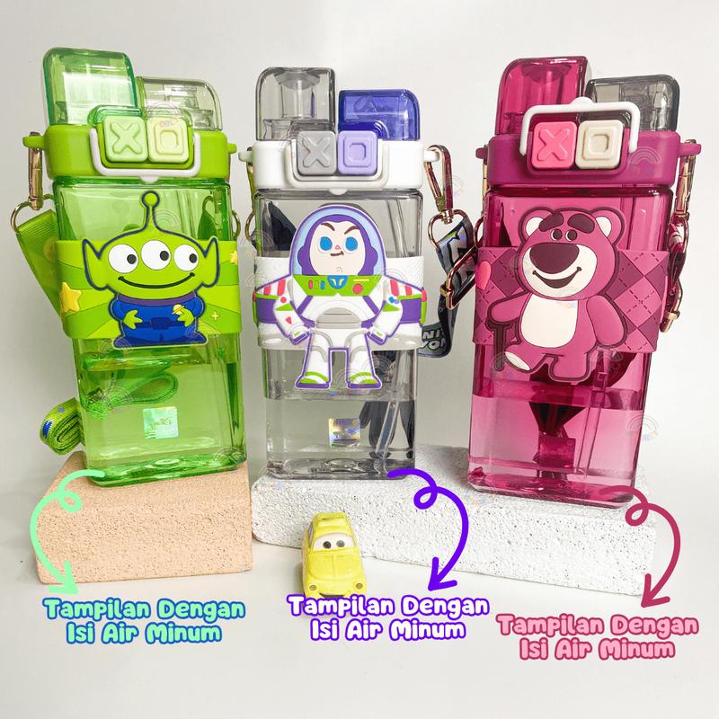 ￼Botol Minum Anak Sanrio 2in1 520ml Tritan Dual Fungsi Kuromi Melody Cinnamoroll BPA Free Sedotan Tali 5