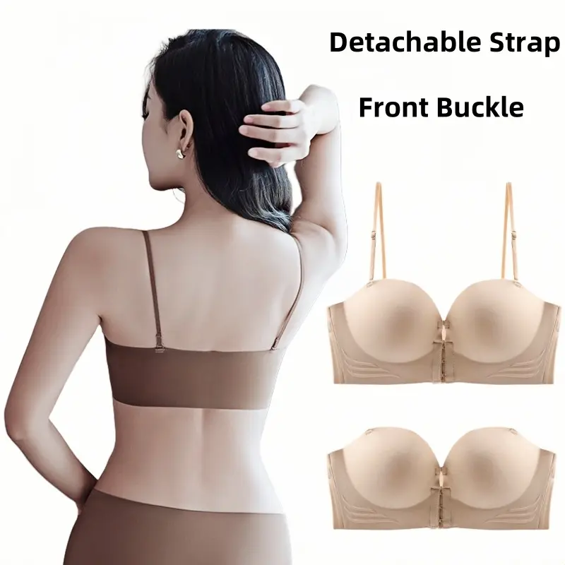Áo Ống Nữ, Khóa Trước, Áo Ngực Tập Hợp, Có Dây Đeo Vai Có Thể Tháo Rời Liền Mạch Và Vô Hình Đồ Lót Nữ