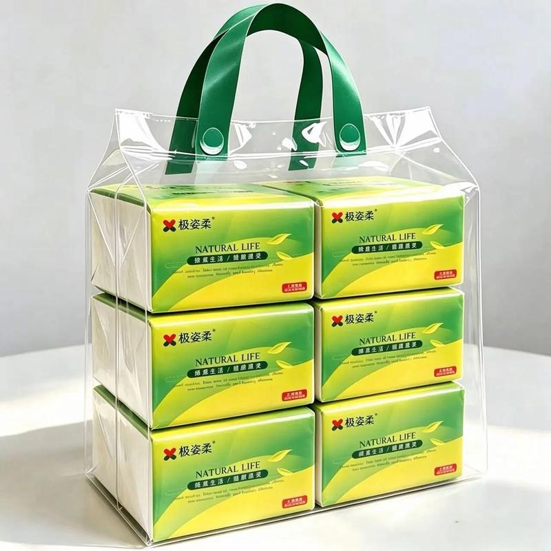 6 gói [300 tờ] giấy rút, khăn giấy ăn, giấy vệ sinh dùng cho gia đình, ký túc xá sinh viên, giá sỉ, tiết kiệm.