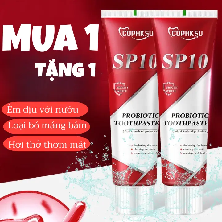 (MUA 1 TẶNG 1) Kem đánh răng Probiotic làm trắng răng, kem đánh răng loại bỏ mảng bám cho hơi thở thơm mát, kem đánh răng êm dịu với nướu