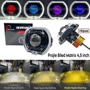 Projie Biled Matrix X1 4,5INC Terbaru High Low Putih Body Black Plus Kipas Premium Series