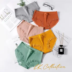 Celana Dalam Wanita Katun Renda Nyaman dan Elegan Cd Lembut Motif Polos Dewasa