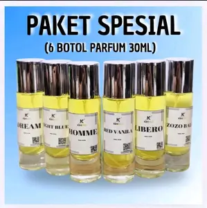 PARFUM KACA 30ML ISI 6 PCS.. MIX VARIAN CEWE COWO