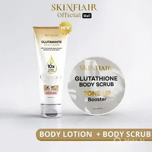 (TERSEDIA) SKINFLAIR Glutawhite Milky Lotion 150ml - Lotion Pemutih Kulit dengan Glutathione Niacinamide & Alpha Arbutin 10X Extra Whitening Mencerahkan Memutihkan Pencerah Tubuh Melembutkan Tangan