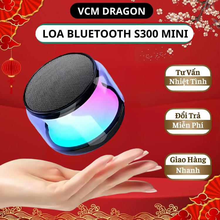 Loa Bluetooth S300 Nhỏ Gọn Âm Thanh Hay Cầm Tay Dòng Loa Mini Pin Trâu Có Hỗ Trợ Thẻ Nhớ Đèn Led RGB