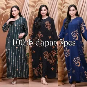 [TERLARIS] Longdress Busui 100rb Dapat 3pcs / Daster Batik Lengan Panjang Cantik