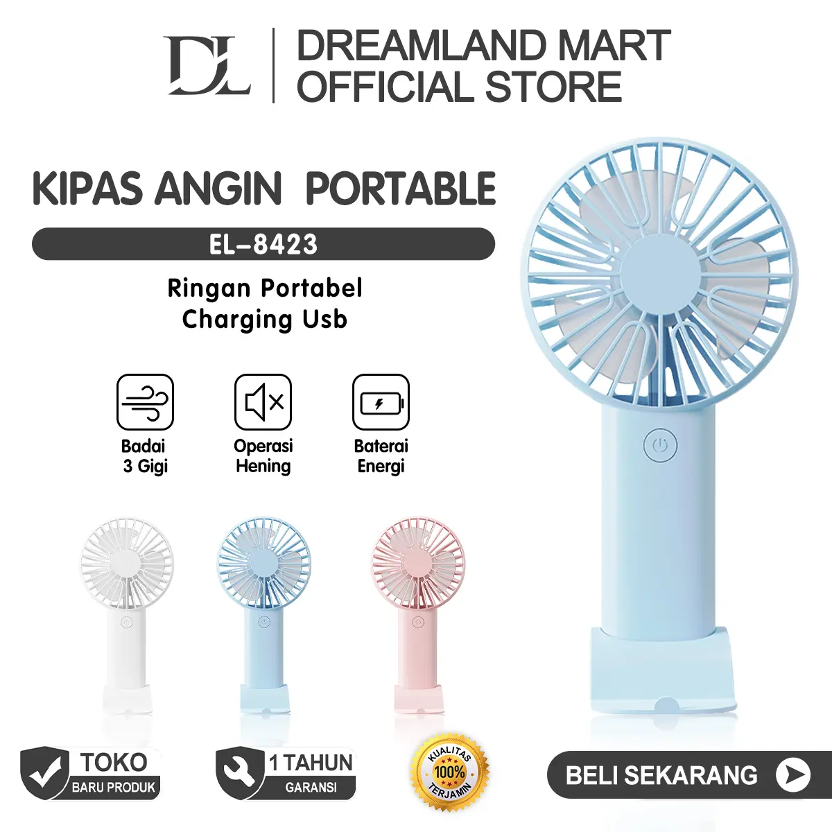 Kipas Angin Tangan Stand Portable /Mini Fan Portable / Mini Fan Lucu Mungil Simple