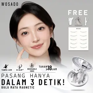 *WOSADO Bulumata Magnetic Soft Natural Daily & Bold Look Bulumata Palsu Extension - Dupon Material, 3 Detik Pakai, 1 Detik Lepas - Eye, Lashes