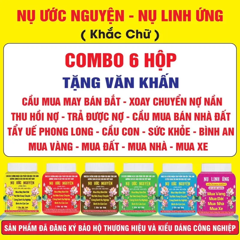 Nụ Ước Nguyện  4 Mặt  khắc chữ - 1 HỘP 500g có 30 NỤ hương trầm truyền thống thơm mùi quế