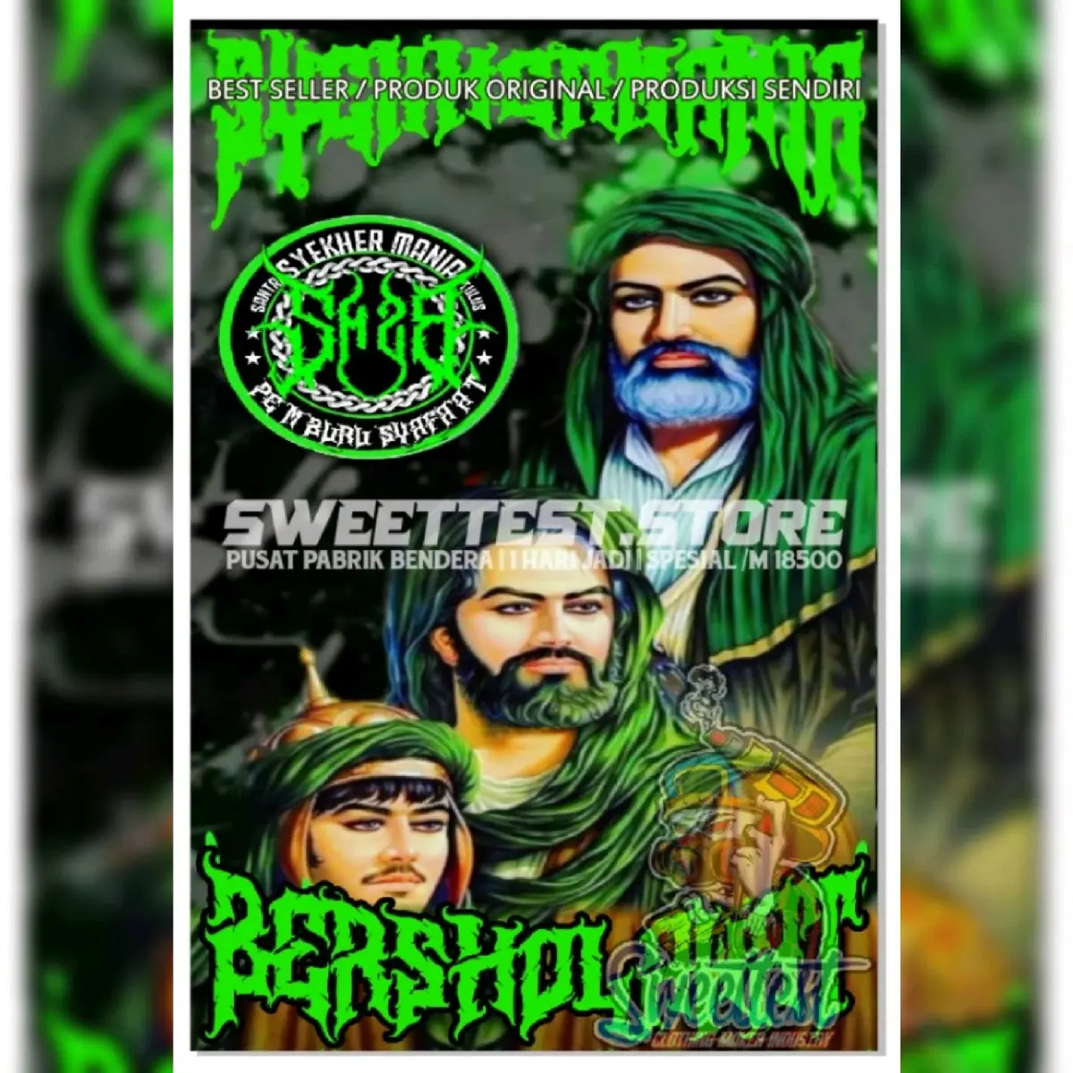 1 HARI JADI + FREE STICKER, BENDERA PRINTING CUSTOM SOLO, CETAK BANNER SYECKHERMANIA FULL PRINTING, CETAK GIANTFLAG PRINTING CUSTOM, BENDERA CUSTOM, BENDERA SHOLAWAT MURAH, HABIB SYECH, HABIB BIDIN, DESAIN MAFIA SHOLAWAT
