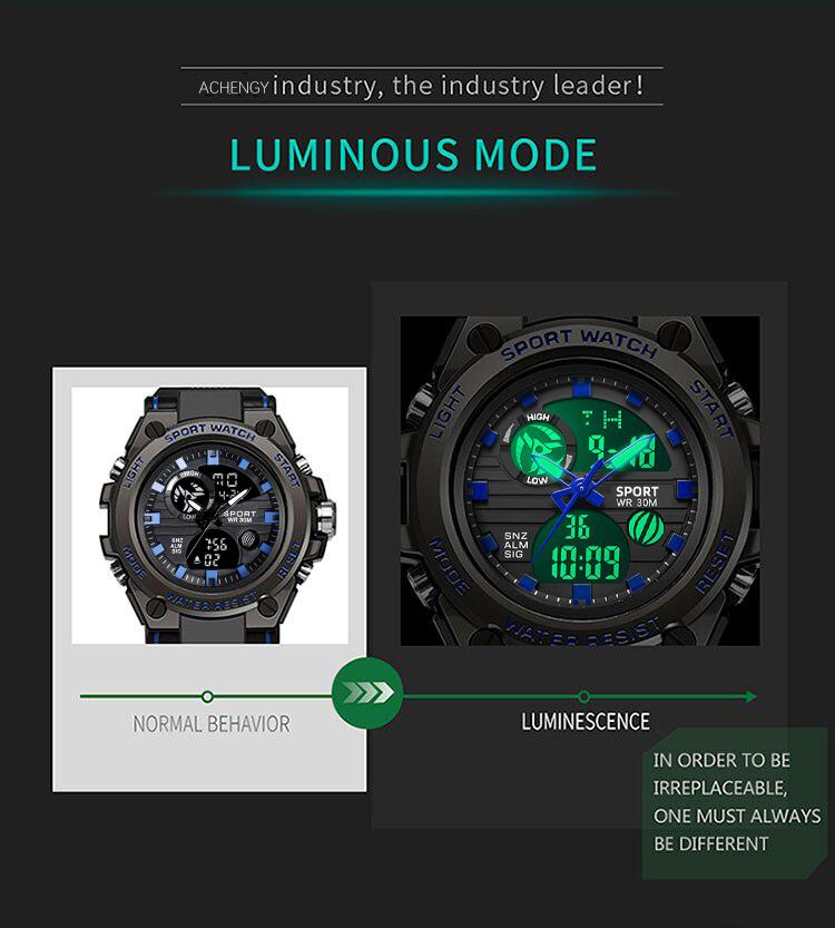 Product Introduction of Men Watch Waterproof Sports Men's Analog-Digital Watches 10