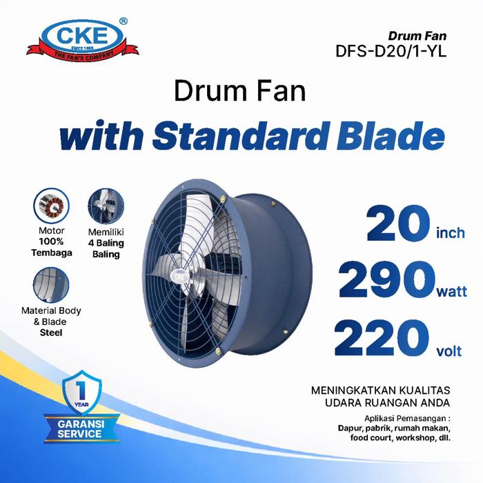 Gambar CKE Drum Fan DFS Series 20 Inch 220V Standard Blade Blower Tabung Exhaust Ventilasi Pabrik Gudang dari CKE Fan Official Kota Administrasi Jakarta Barat Tokopedia