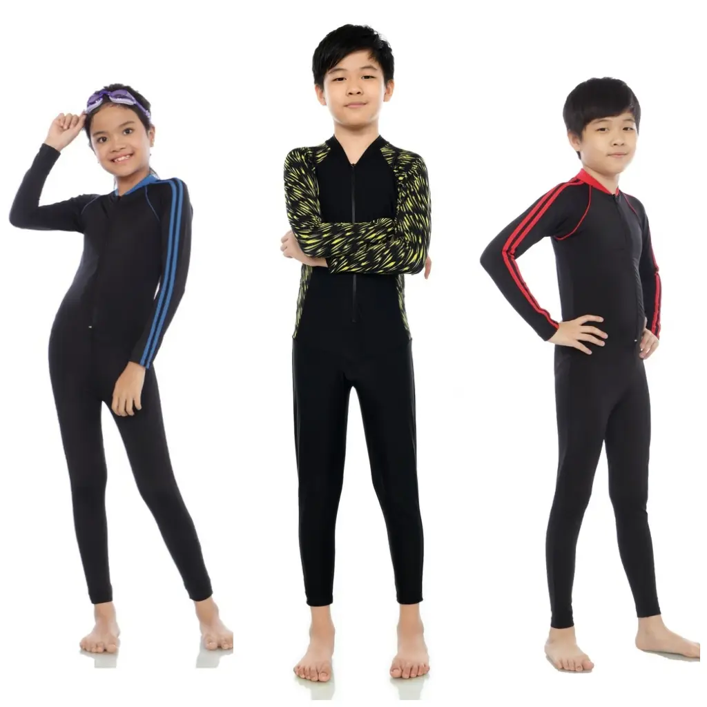 Baju Renang Diving Selam tanggung polos dan corak unisex cowok/cewek