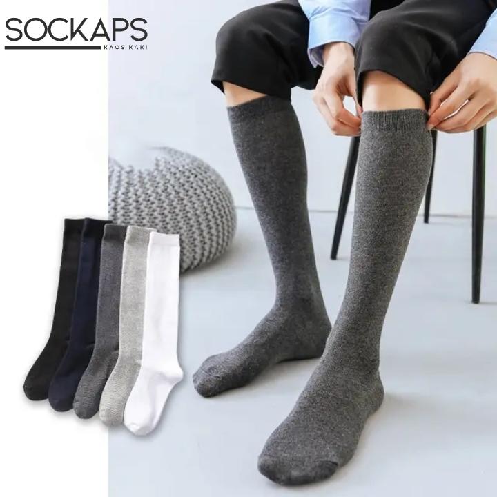 Kaos Kaki Panjang Selutut Polos untuk Pria Unisex / Panjang Nyaman Long Sock 2