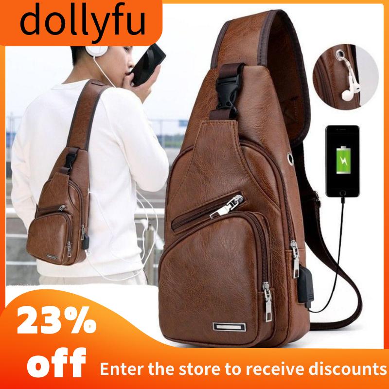 Dây Đeo Vai Chống Trộm Đa Năng Cho Nam, Túi Đeo Chéo, Túi Đeo Ngực Có Lỗ Tai Nghe, Sạc USB