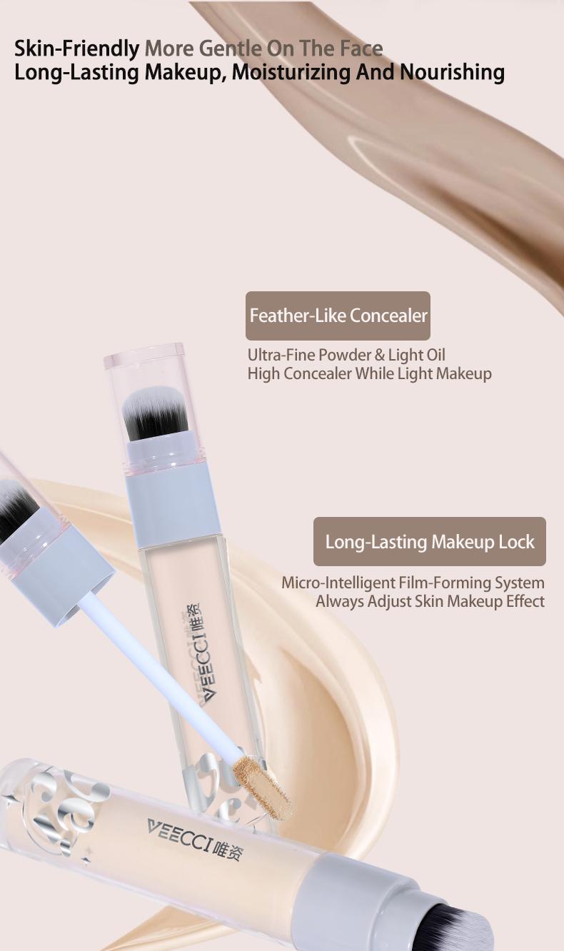 Product Introduction of VEECCI 2 in 1 Concealer & Brush Full Coverage Concealer Waterproof & Sweatproof Liquid Concealer Long Lasting Face Cosmetic 9