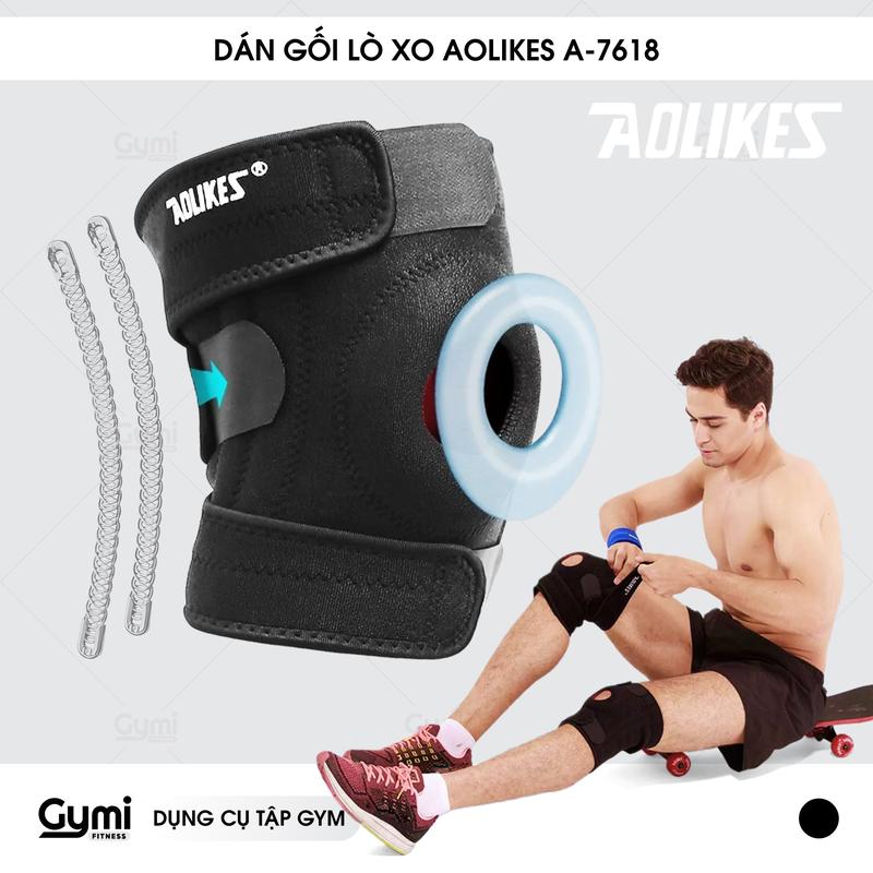 Băng Bảo Vệ Đầu Gối Dán Gối Aolikes Sport A-7618 | Kèm Lò Xo