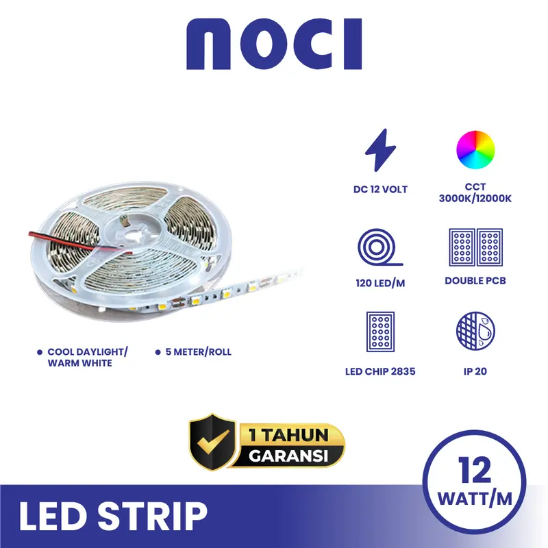 Noci Lampu Selang Mata Rapat IP20 LED Strip/COB Strip Cahaya Kuning 3000K/Netral 4000K/Putih 6500K Super Terang Hemat Daya
