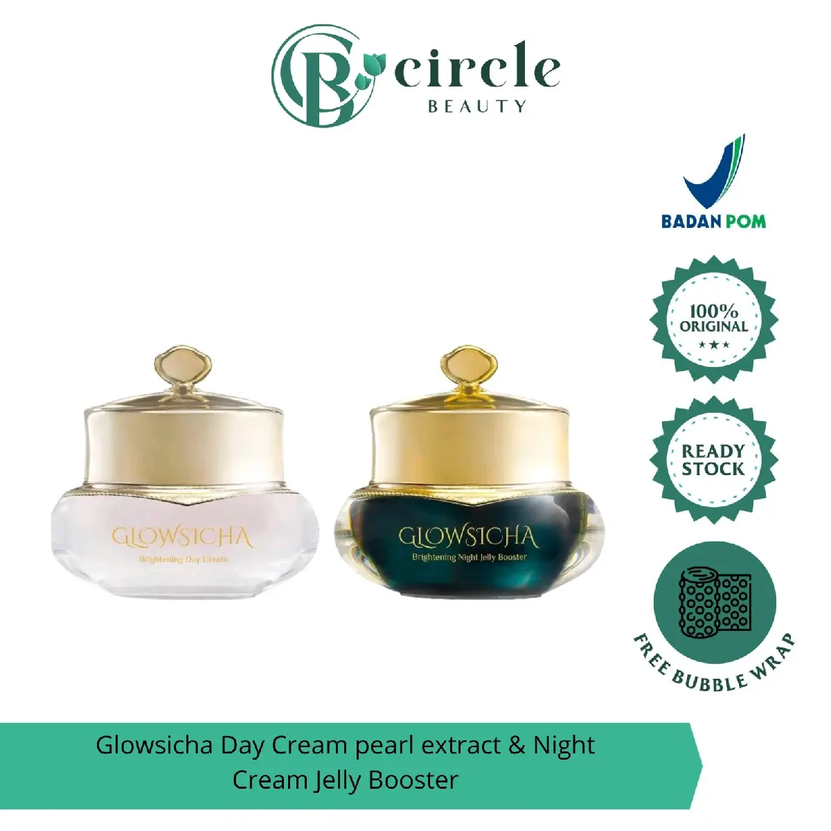 (Ready) Glowsicha Day Cream, Night Cream jelly booster (krim siang dan malam)