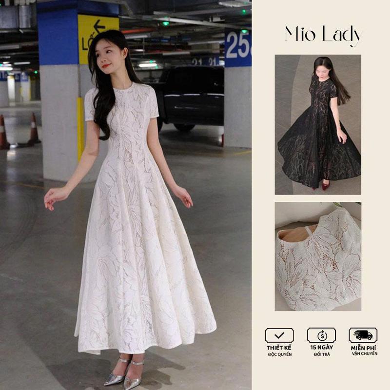 Váy Cotton Ren Nữ Dáng Xòe 2 Lớp (lót màu Nude) – Thanh Lịch Và Quyến Rũ - Miolady