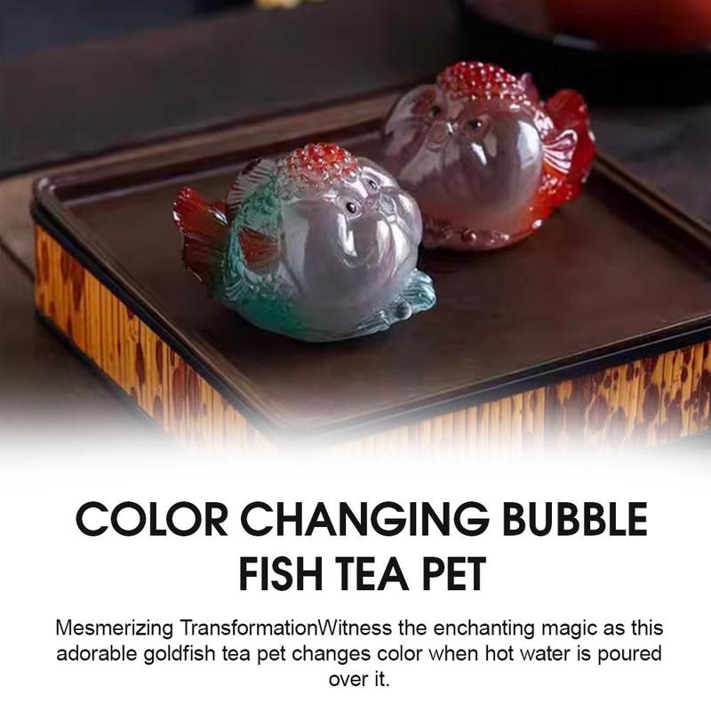 Đồ chơi thú cá bong bóng đổi màu cho bộ trà Gongfu, trang trí bàn trà sáng tạo…