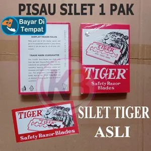 1 PAK / Pisau Silet  / Silet Tiger Asli / Silet Asli / Silet Cukur / Anti Karat / Anti Mintul / 10 Kotak - 100 Keping / Cod