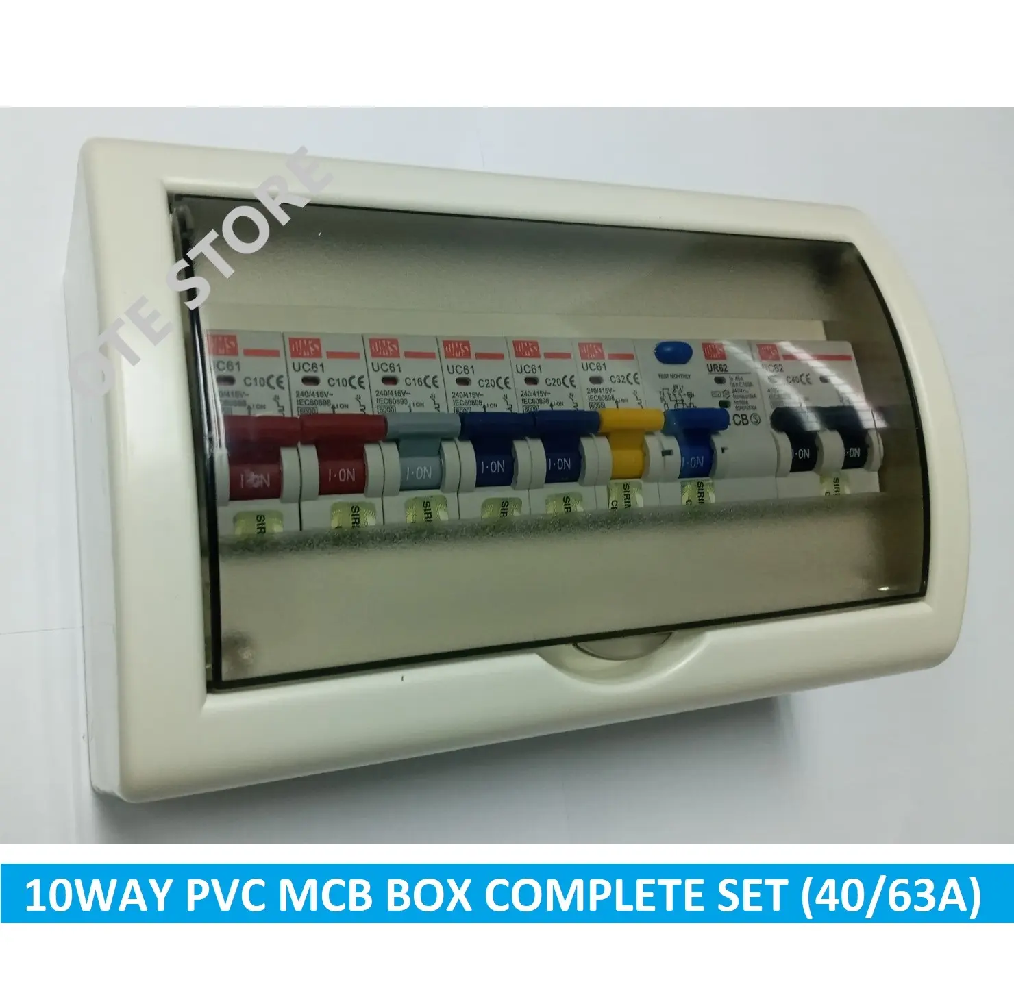 10WAY PVC MCB BOX COMPLETE SET (40A / 63A) (UMS)