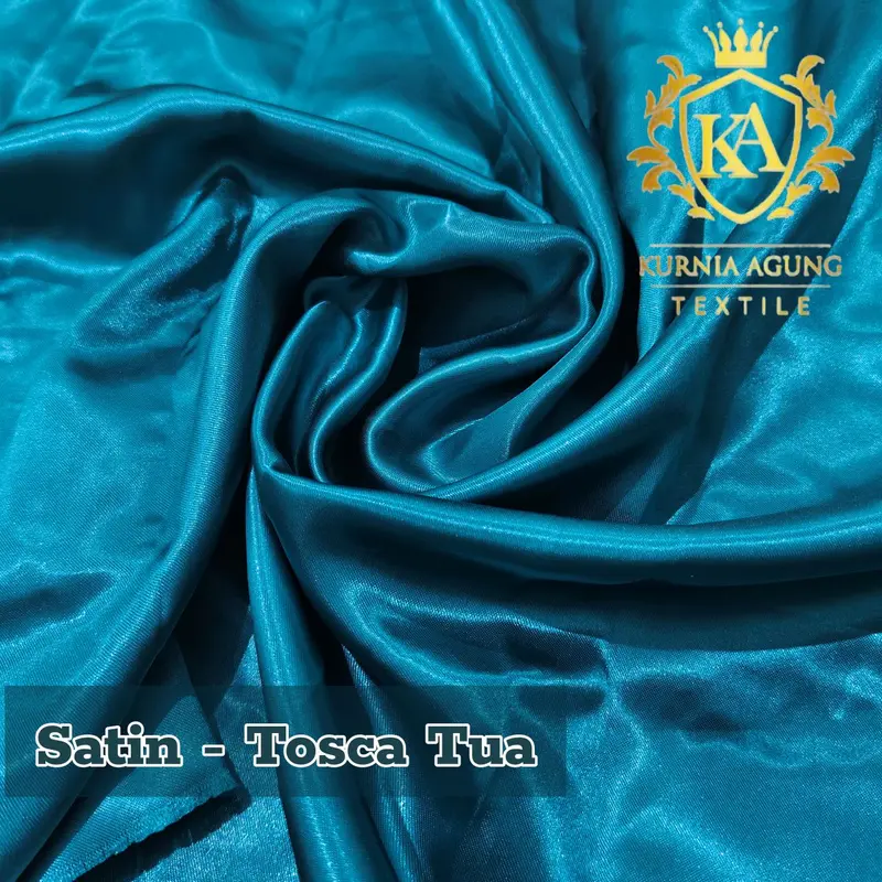 Kain Bahan warna EMERALD BLUE  Kain Bridesmaid Premium Bahan Brokat Satin motif Etnik Sumba Akar Rambat dijual per 50cm 4