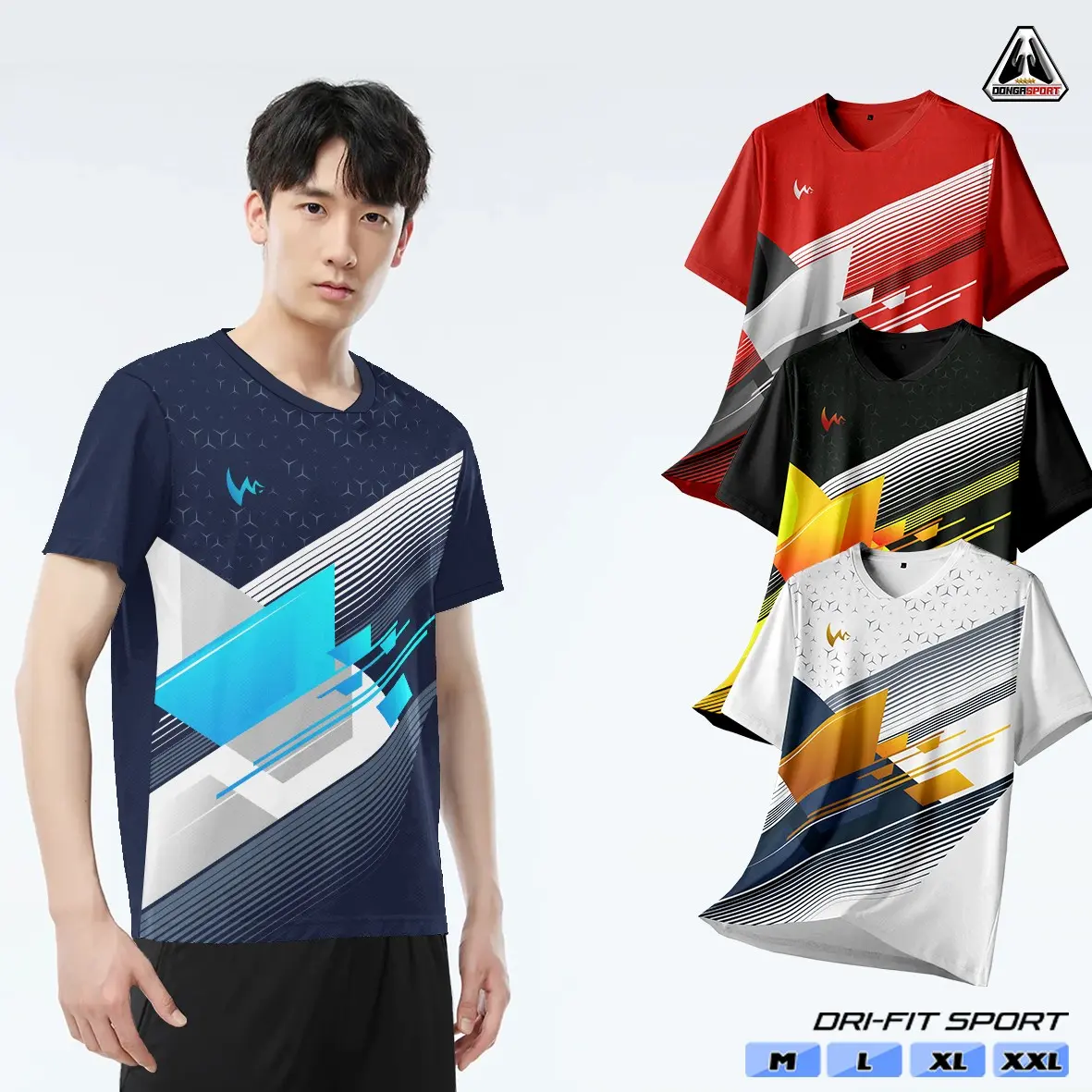 VC MOZA Baju Olahraga Baju Badminton Dewasa Kaos Bulutangkis Jersey Badminton Print Sport