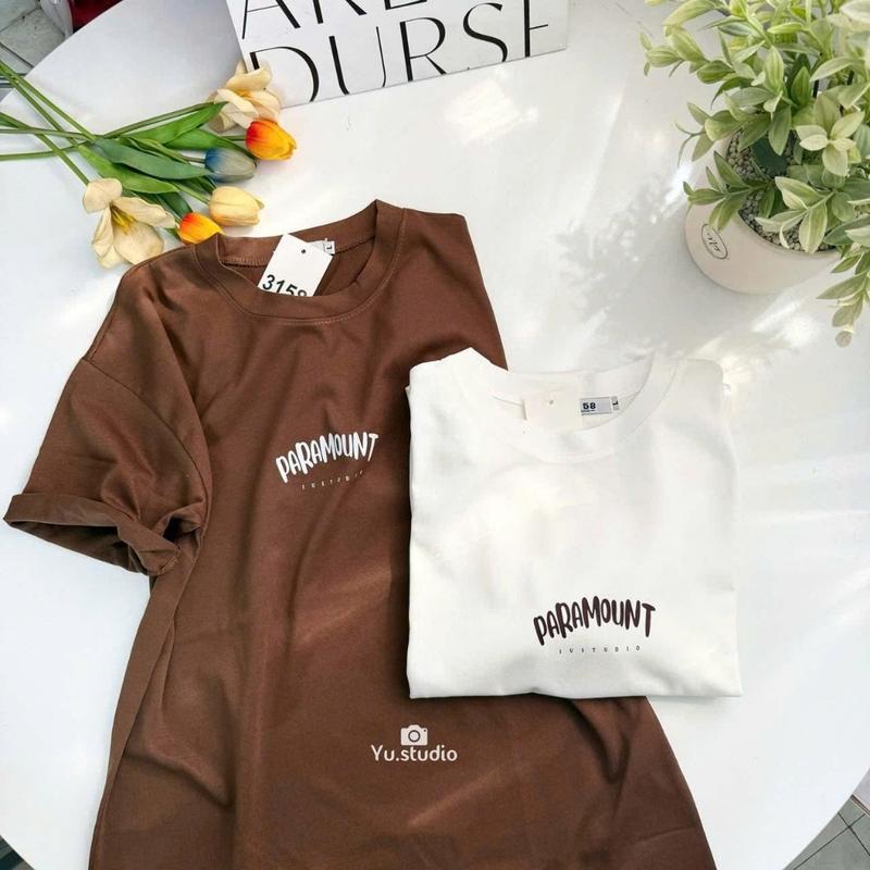 (FORM RỘNG) Áo thun nam nữ YUSTUDIO chất cotton khô, áo thun unisex nam nữ form rộng tay lỡ mẫu PARAMOUNT