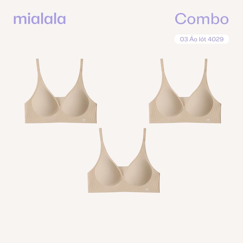 Combo 3 áo ngực su Mialala không gọng đệm mỏng 1cm nâng đẩy nhẹ nhàng 4029 FAL04074029 chất liệu cao cấp màu da trung tính dễ phối đồ