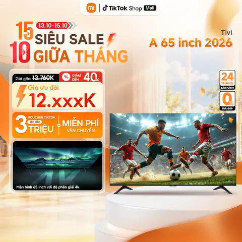 Tivi Xiaomi A 65 inch 2026 - Độ phân giải 4K - Hệ điều hành Google TV - Điều khiển giọng nói - Bảo hành 24 tháng Chính Hãng
