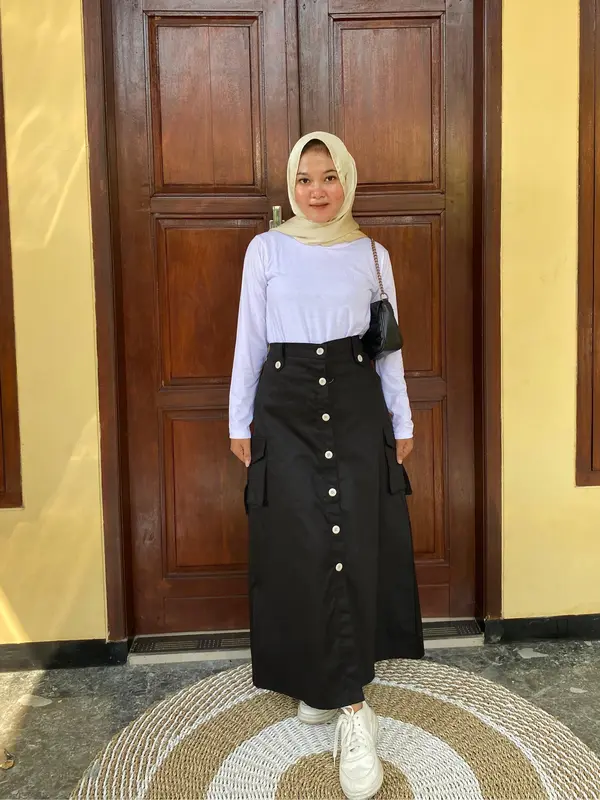 ROK CARGO SPAN TWILL WANITA TERBARU / ROK  CARGO TWILL COMBED STRETCH KANCING 0
